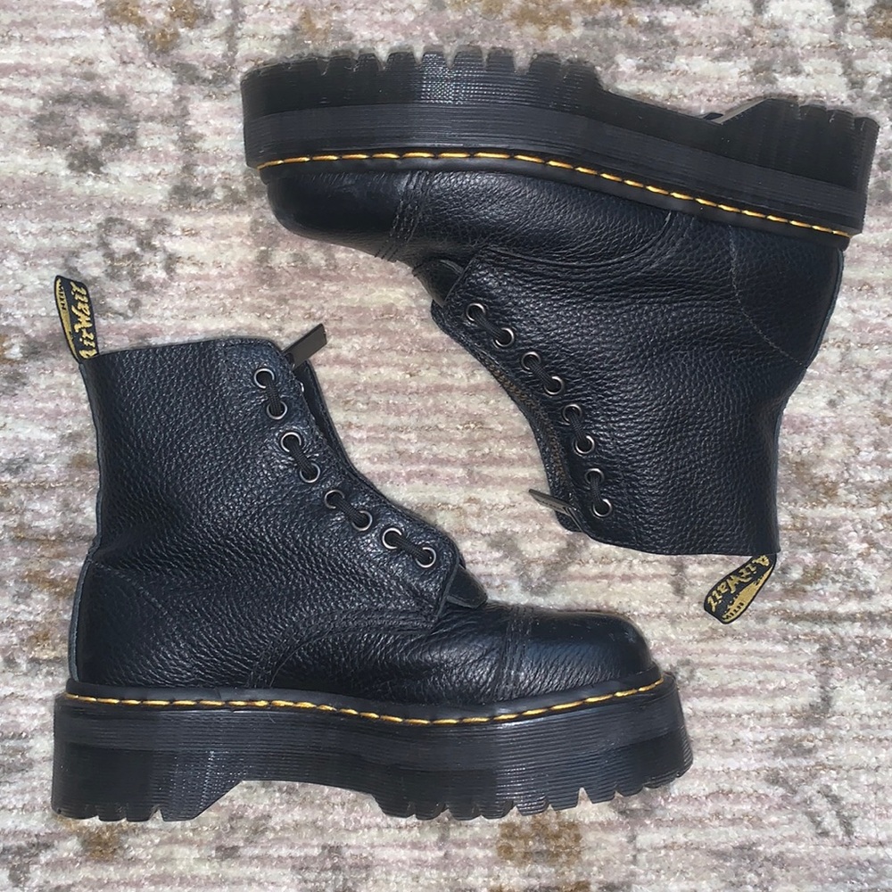 Black platform doc martens